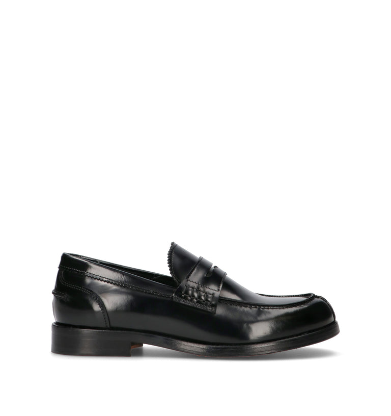 ANTICO MASTRO Mocassino uomo nero in pelle