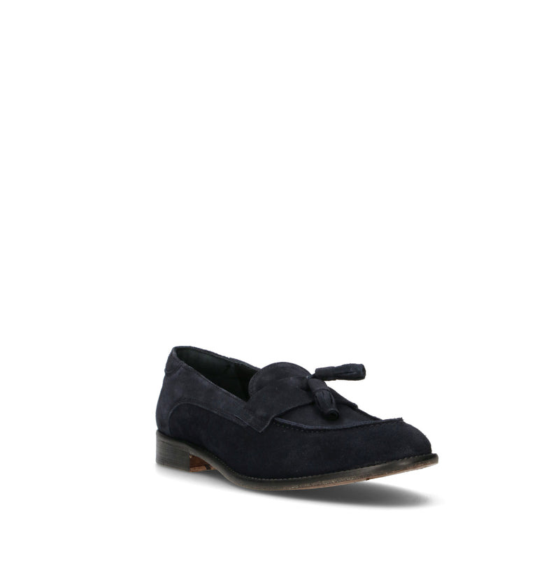 ANTICO MASTRO Mocassino uomo blu in suede