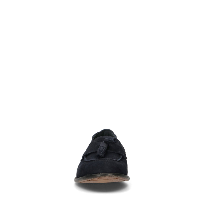 ANTICO MASTRO Mocassino uomo blu in suede