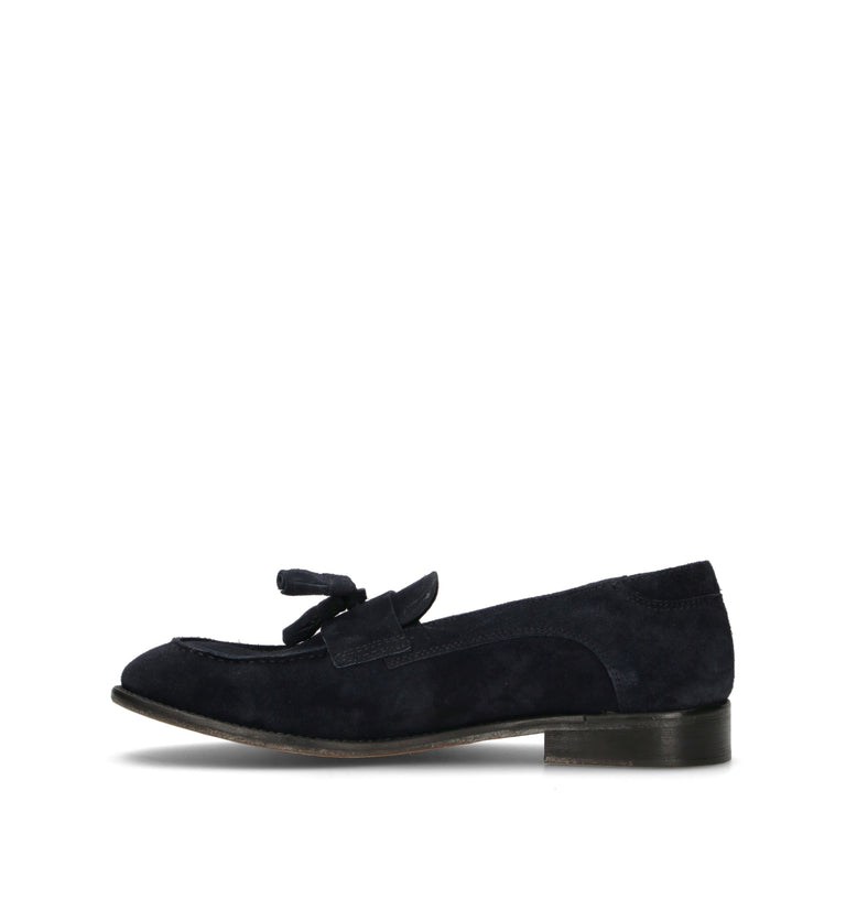 ANTICO MASTRO Mocassino uomo blu in suede