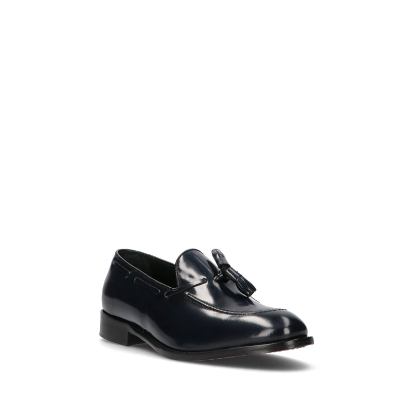 ANTICO MASTRO Mocassino uomo blu in pelle