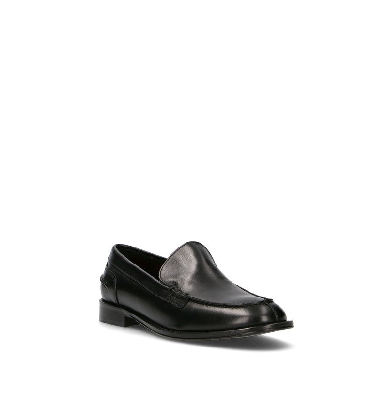 ANTICO MASTRO Mocassino uomo nero in pelle