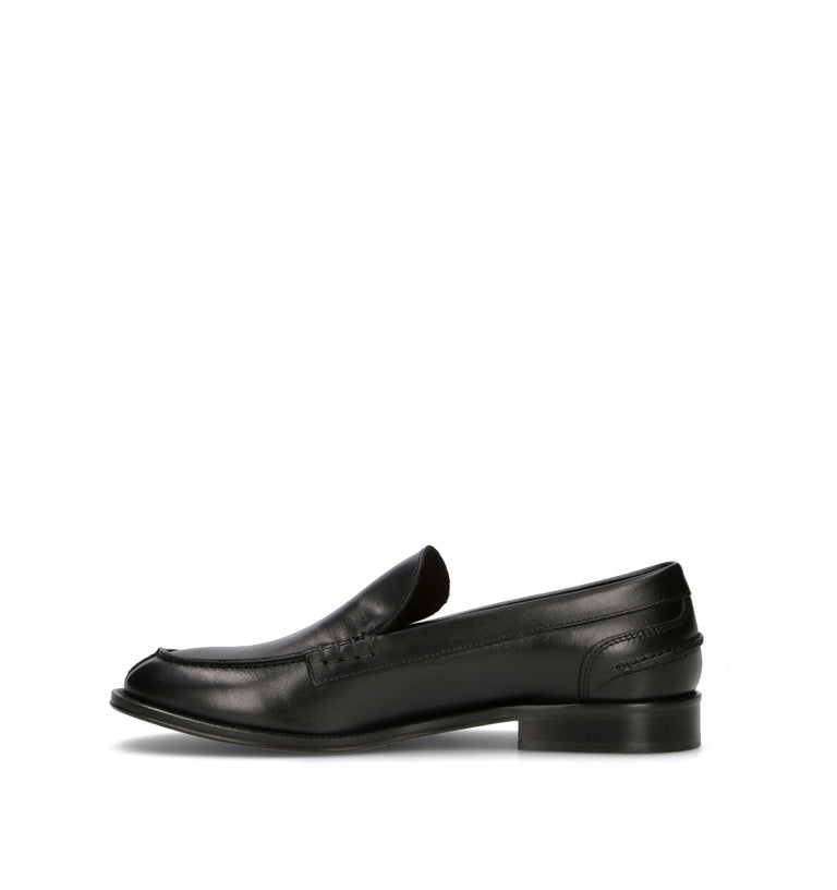 ANTICO MASTRO Mocassino uomo nero in pelle