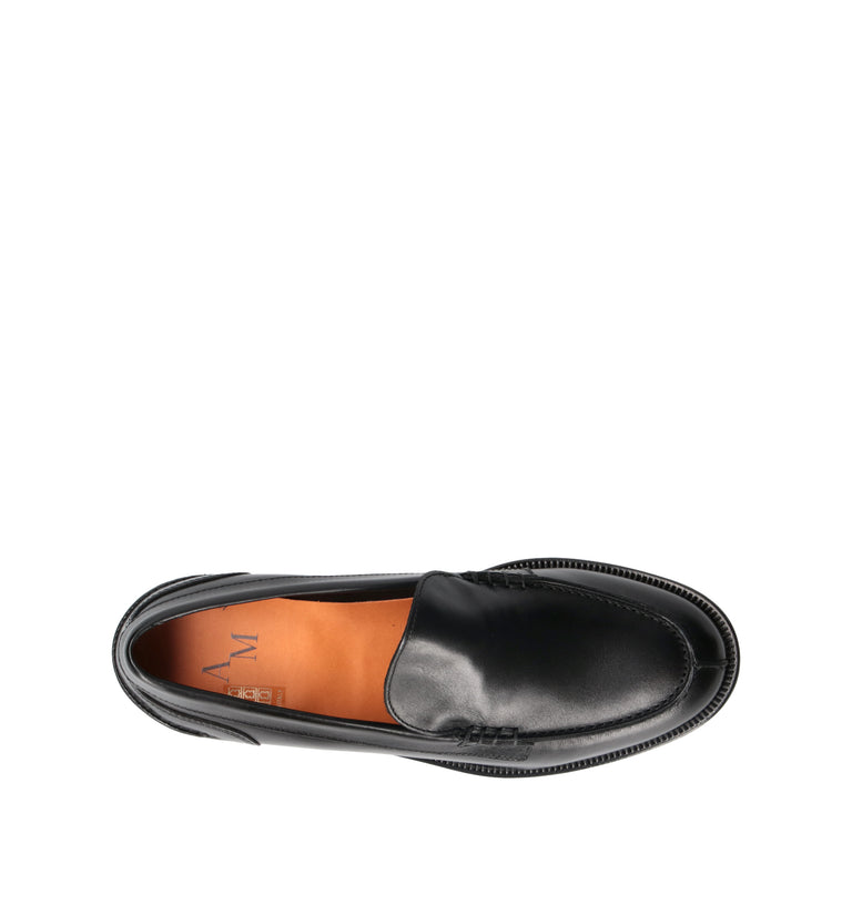 ANTICO MASTRO Mocassino uomo nero in pelle