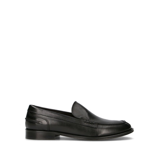 ANTICO MASTRO Mocassino uomo nero in pelle