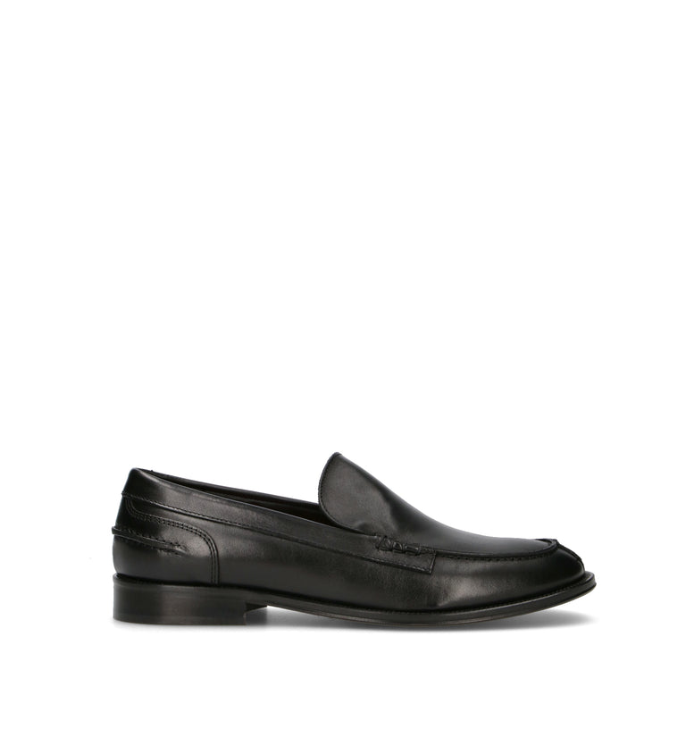 ANTICO MASTRO Mocassino uomo nero in pelle