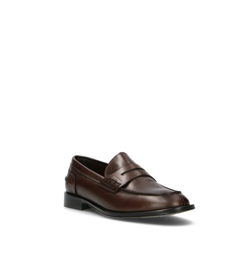 ANTICO MASTRO Mocassino uomo marrone in pelle