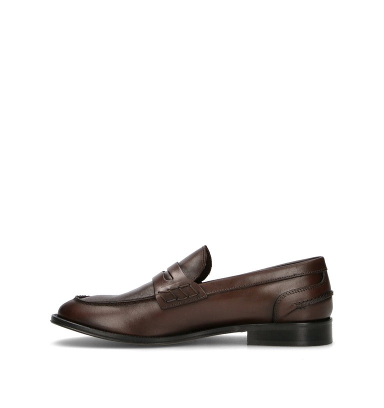 ANTICO MASTRO Mocassino uomo marrone in pelle