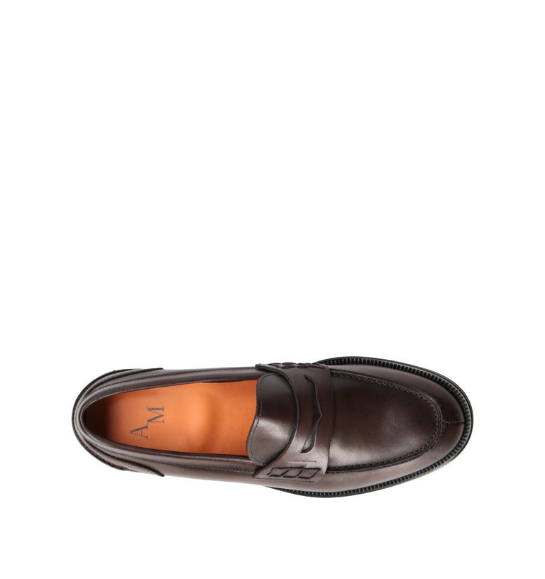 ANTICO MASTRO Mocassino uomo marrone in pelle