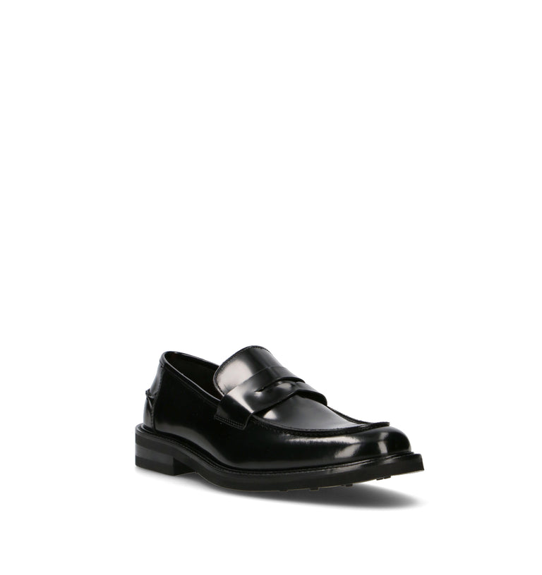 ANTICO MASTRO Mocassino uomo nero in pelle