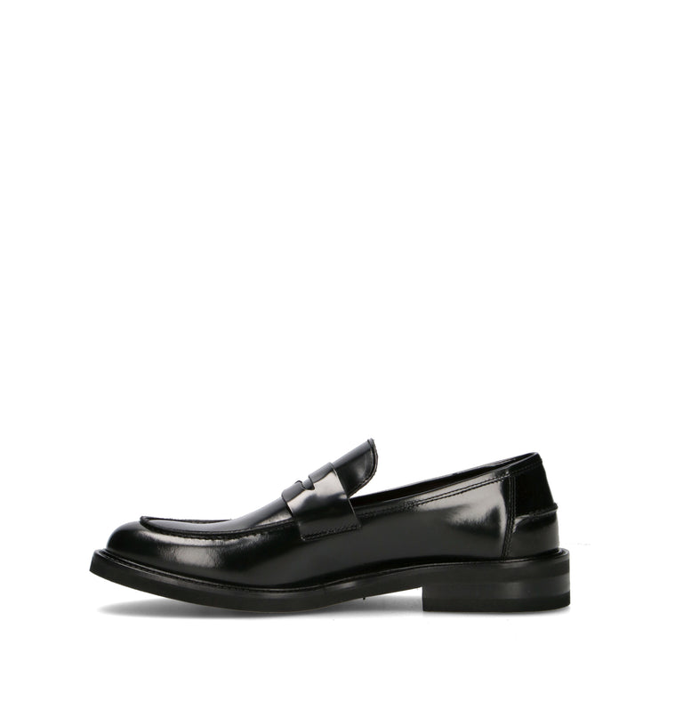 ANTICO MASTRO Mocassino uomo nero in pelle