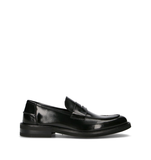 ANTICO MASTRO Mocassino uomo nero in pelle