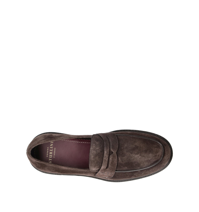 STURLINI Mocassino uomo marrone in suede