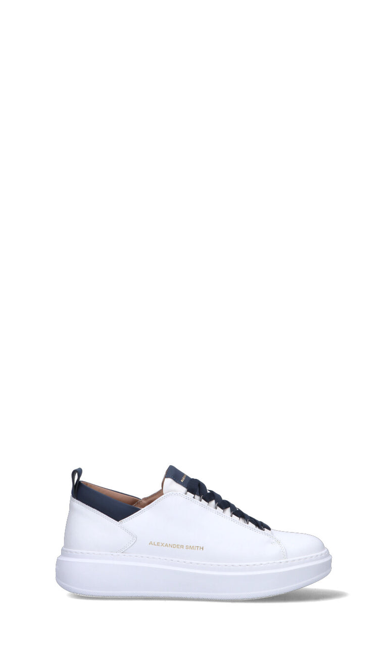ALEXANDER SMITH Sneaker uomo bianca/blu in pelle
