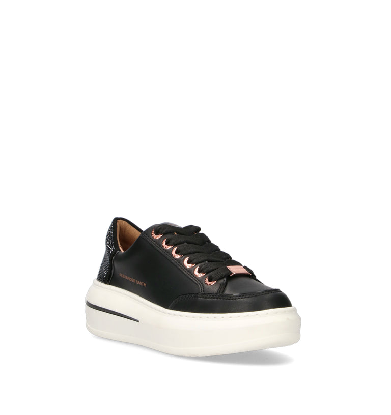 ALEXANDER SMITH Sneaker donna nera in pelle