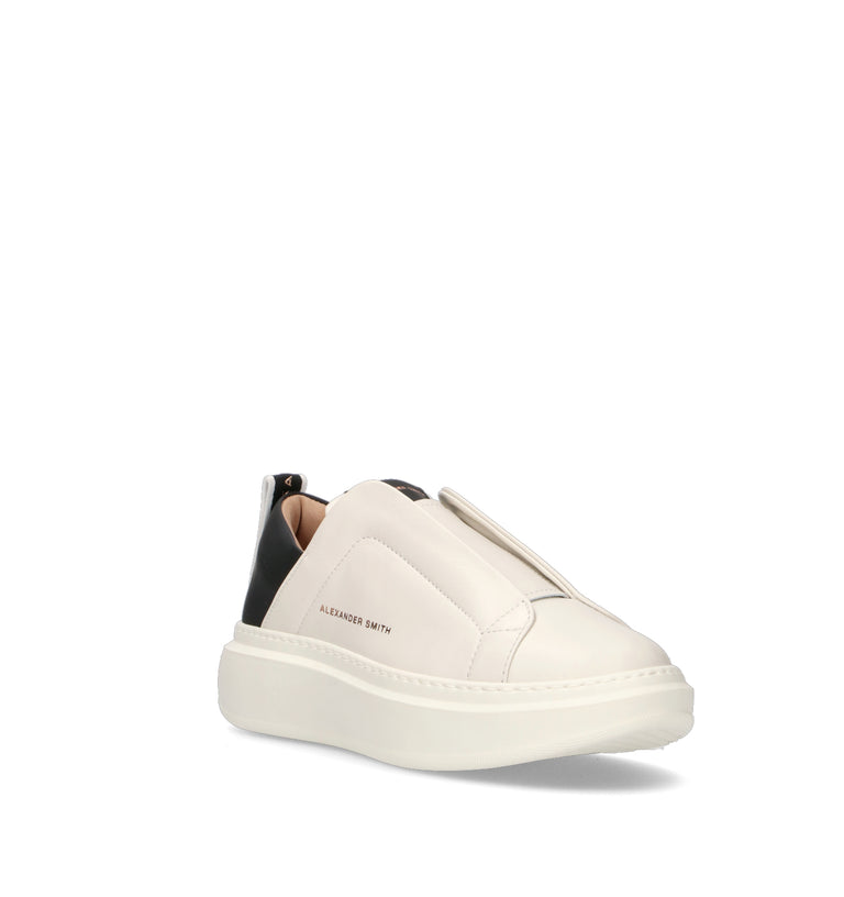 ALEXANDER SMITH Sneaker donna bianca/nera in pelle