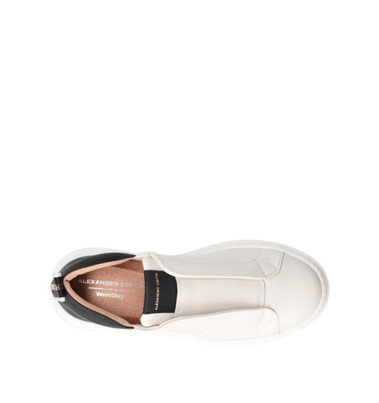 ALEXANDER SMITH Sneaker donna bianca/nera in pelle