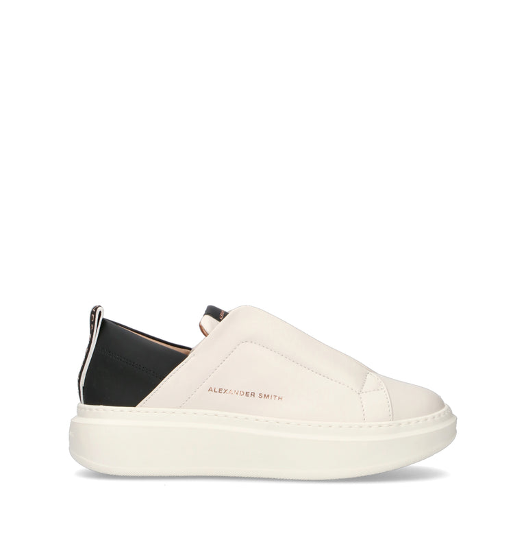 ALEXANDER SMITH Sneaker donna bianca/nera in pelle