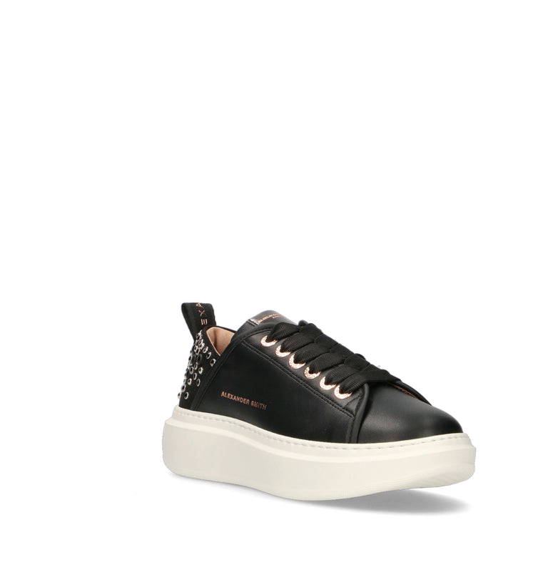 ALEXANDER SMITH Sneaker donna nera in pelle