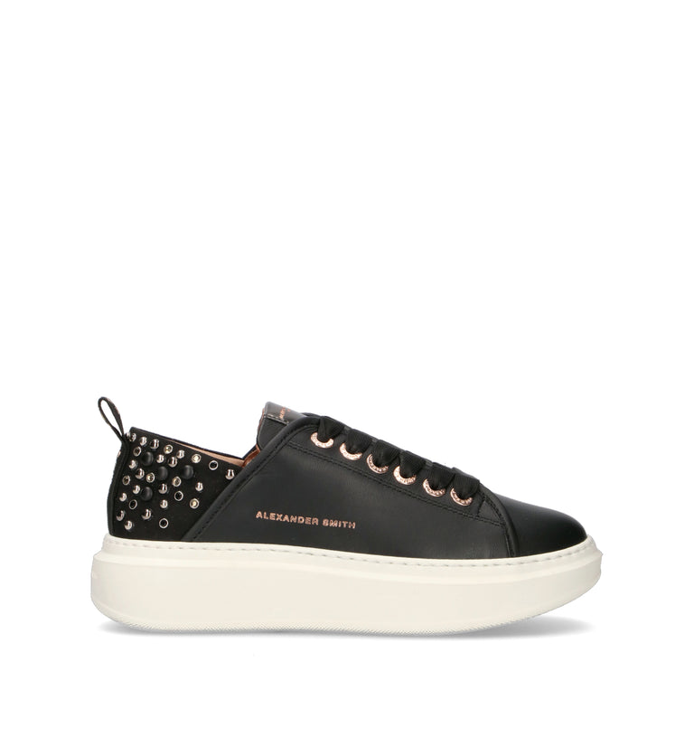 ALEXANDER SMITH Sneaker donna nera in pelle