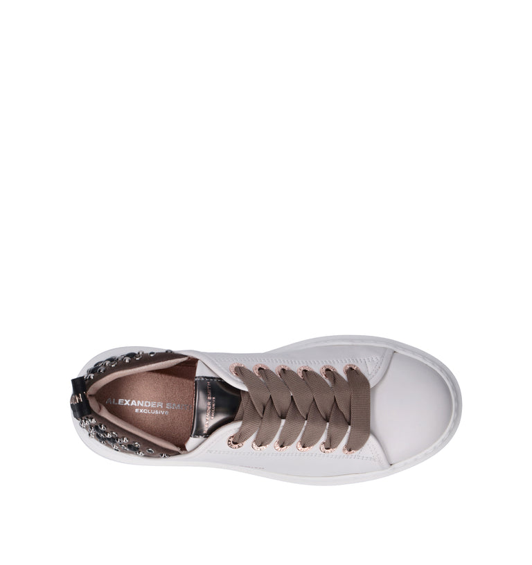 ALEXANDER SMITH Sneaker donna bianca/marrone in pelle
