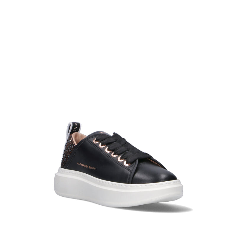 ALEXANDER SMITH Sneaker donna nera in pelle