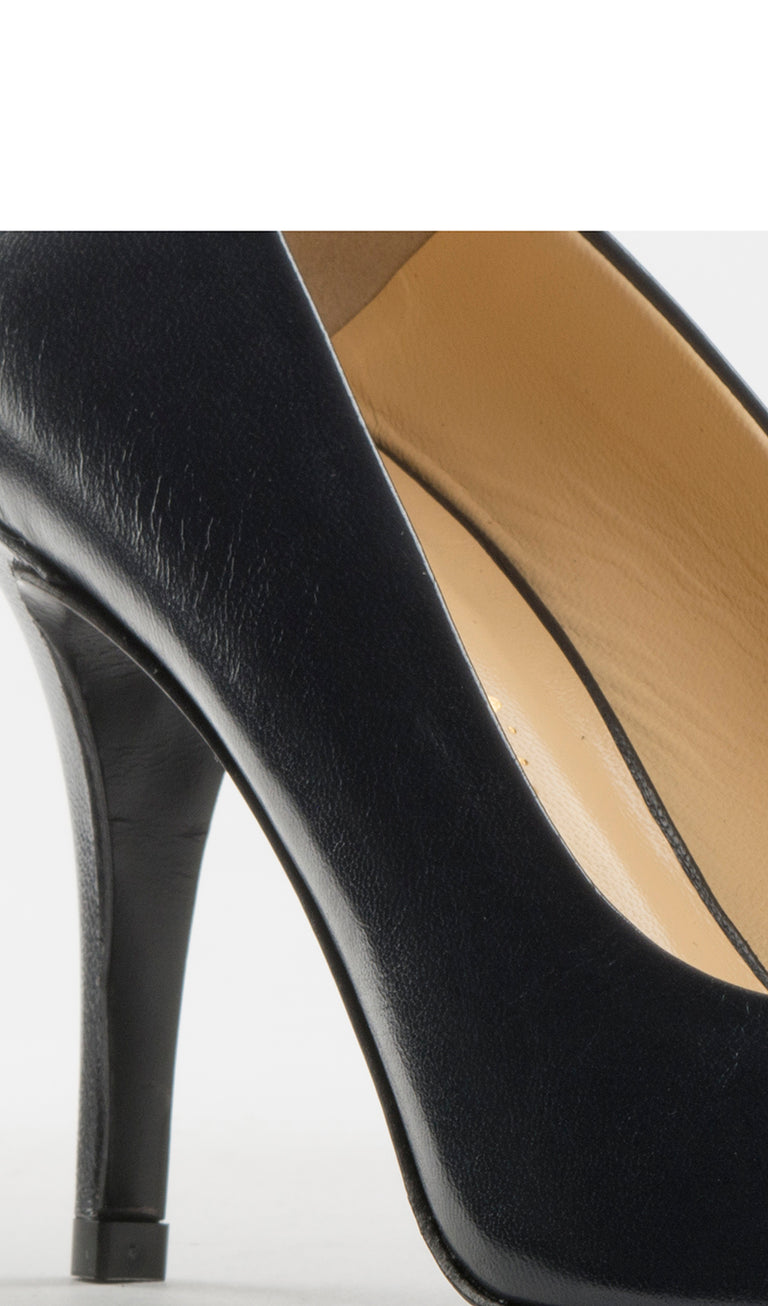 REBECCA VAN DIK Décolleté donna blu in pelle