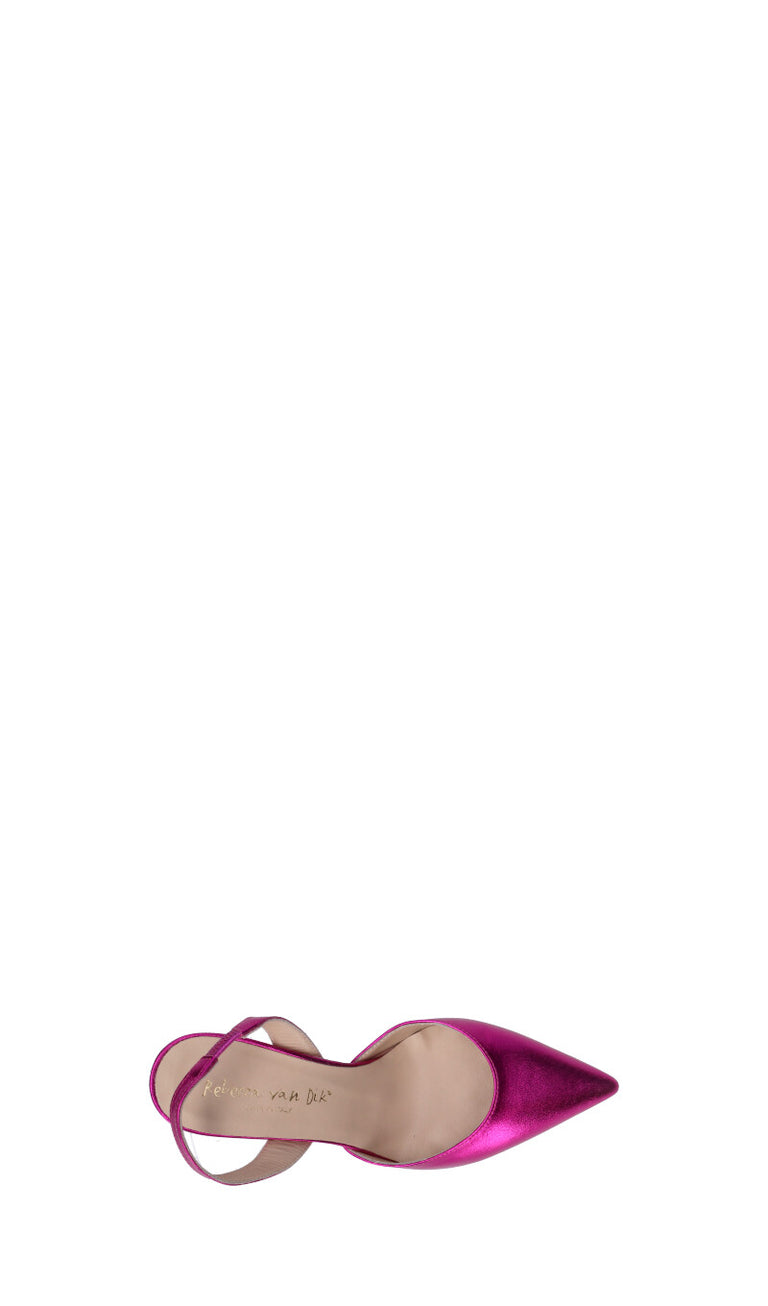 REBECCA VAN DICK Slingback donna fucsia in pelle