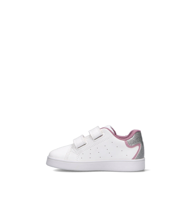 GEOX Sneaker bimba bianca/argento