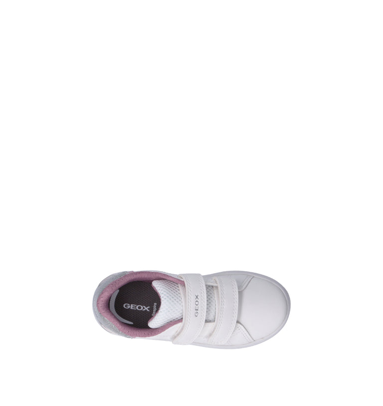 GEOX Sneaker bimba bianca/argento