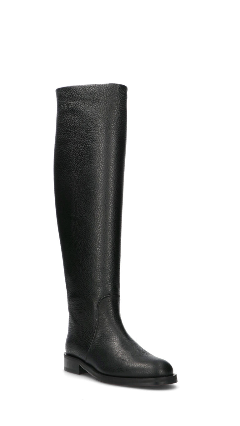 ANGELO BERVICATO Stivale donna nero in pelle