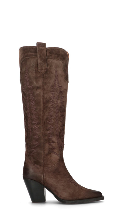 ANGELO BERVICATO Stivale donna marrone in pelle