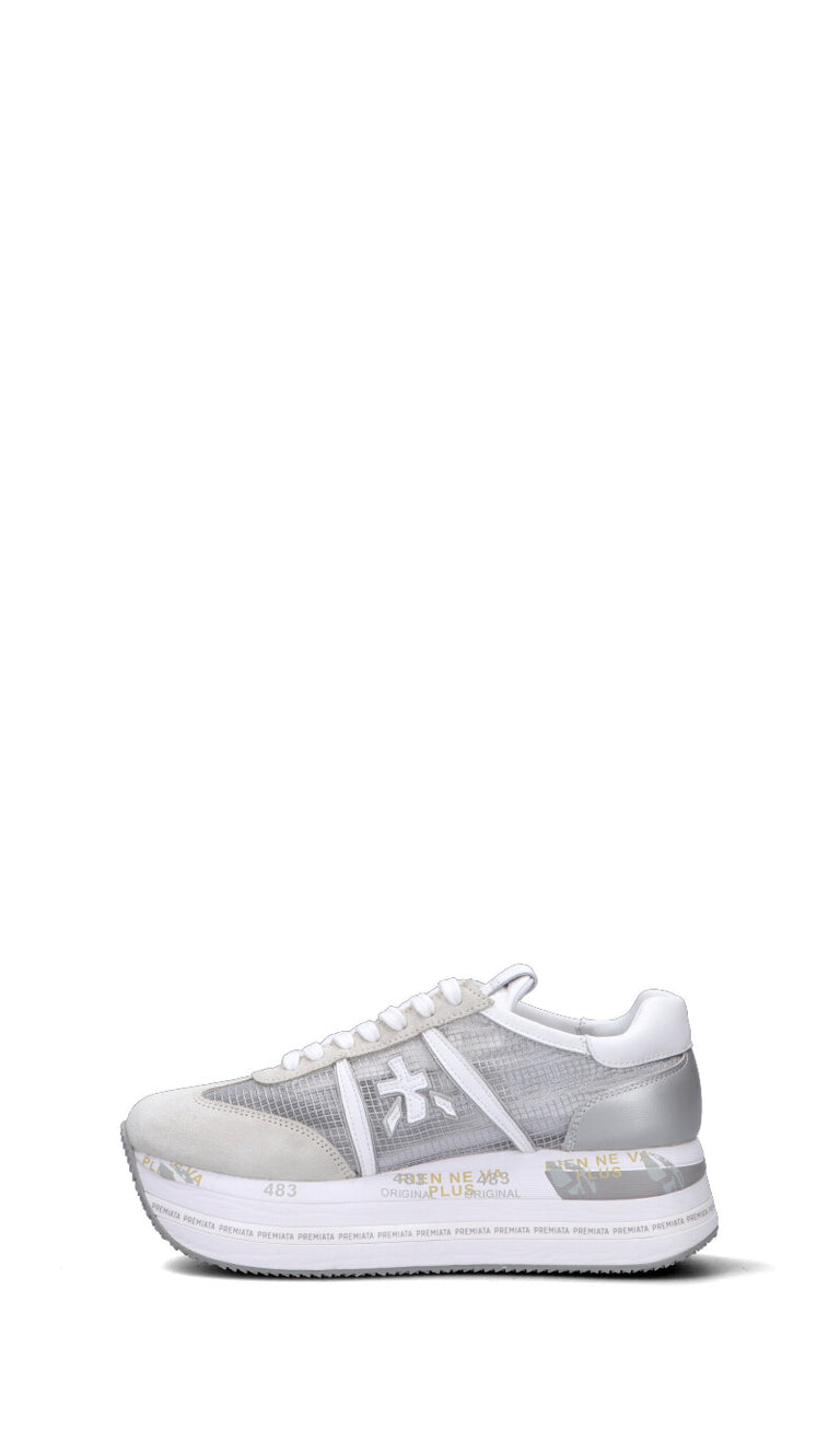 PREMIATA Sneaker donna bianca/grigia in pelle