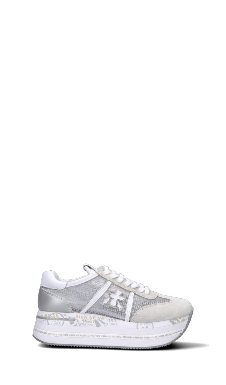 PREMIATA Sneaker donna bianca/grigia in pelle
