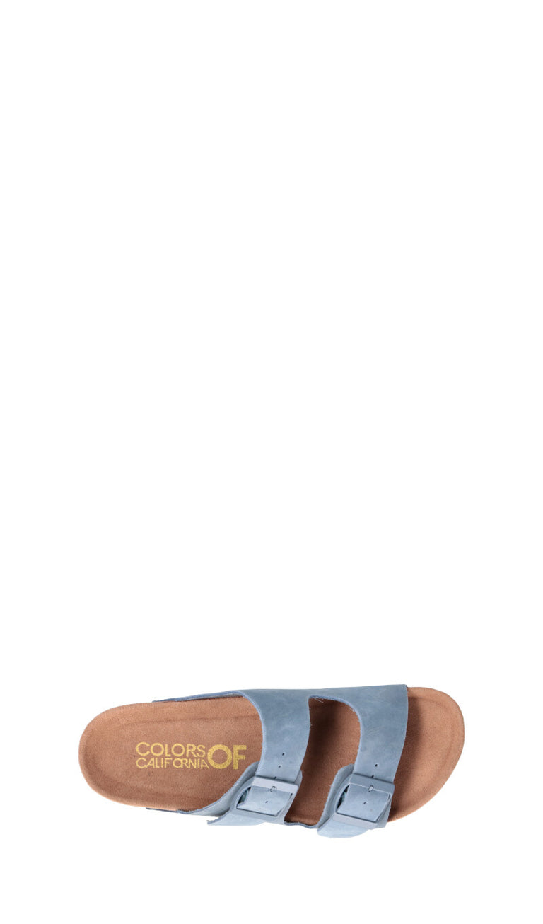 COLORS OF CALIFORNIA Ciabatta donna azzurra in suede