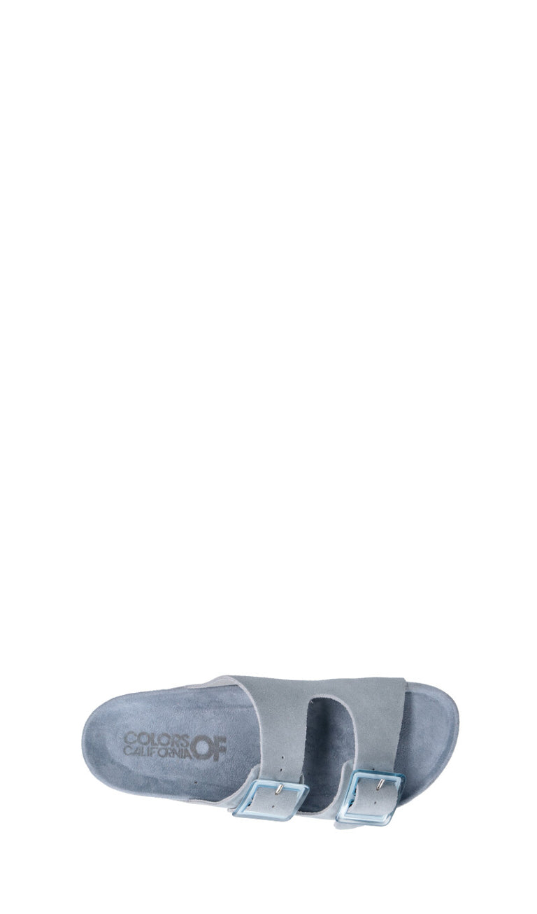 COLORS OF CALIFORNIA Ciabatta donna azzurra in suede