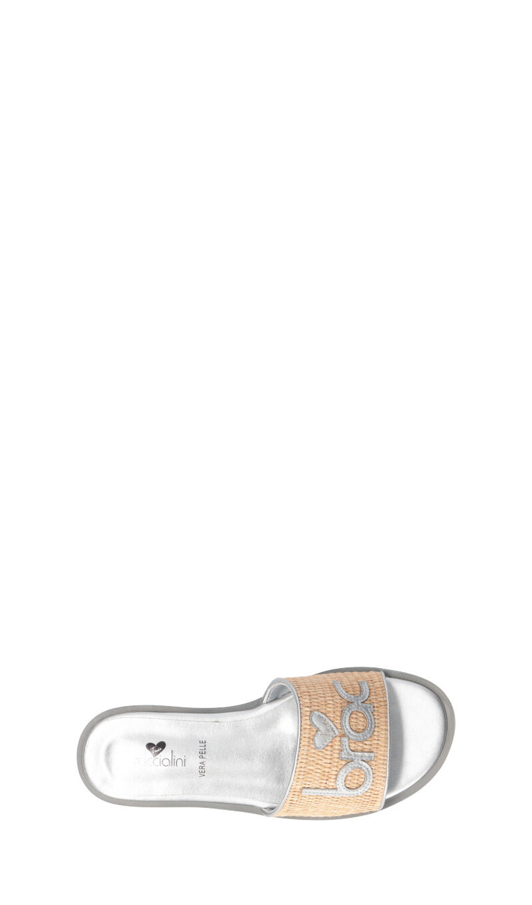 BRACCIALINI Ciabatta donna argento