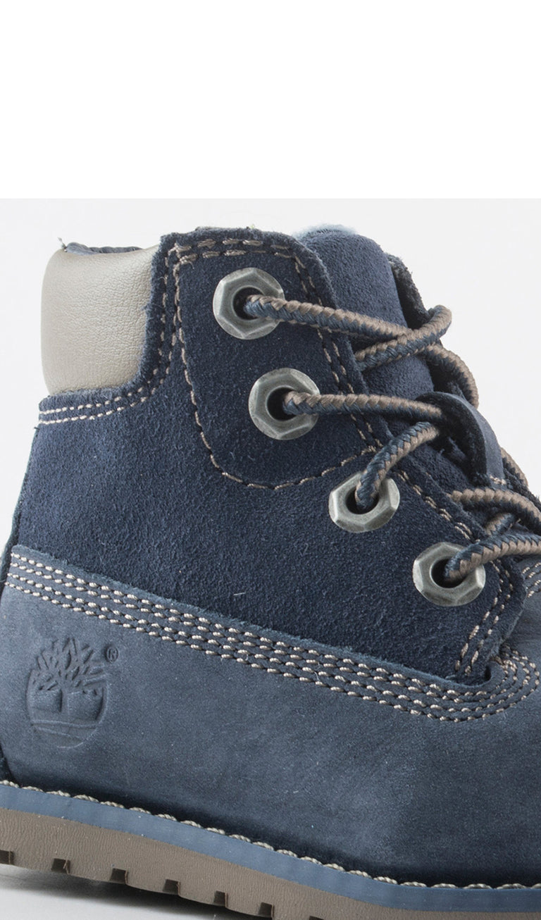 TIMBERLAND Polacchino bimbo blu in pelle e tessuto