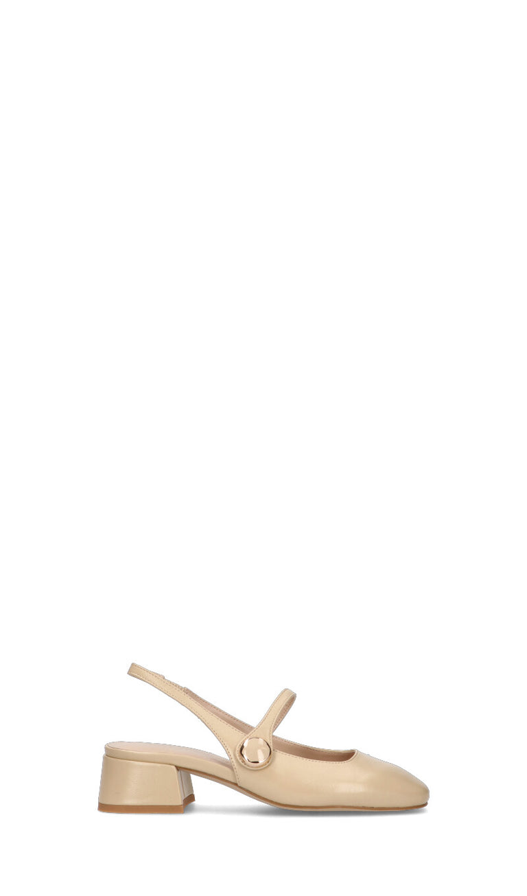 CAFéNOIR Slingback dnna beige in pelle