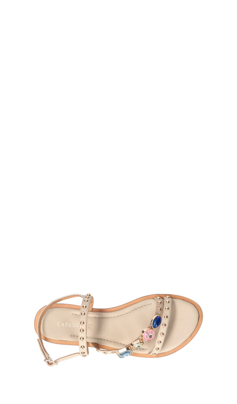 CAFéNOIR Sandalo donna beige in pelle