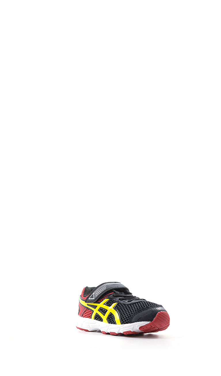 ASICS GT 1000 4 Sneaker bimbo nera/gialla in tessuto