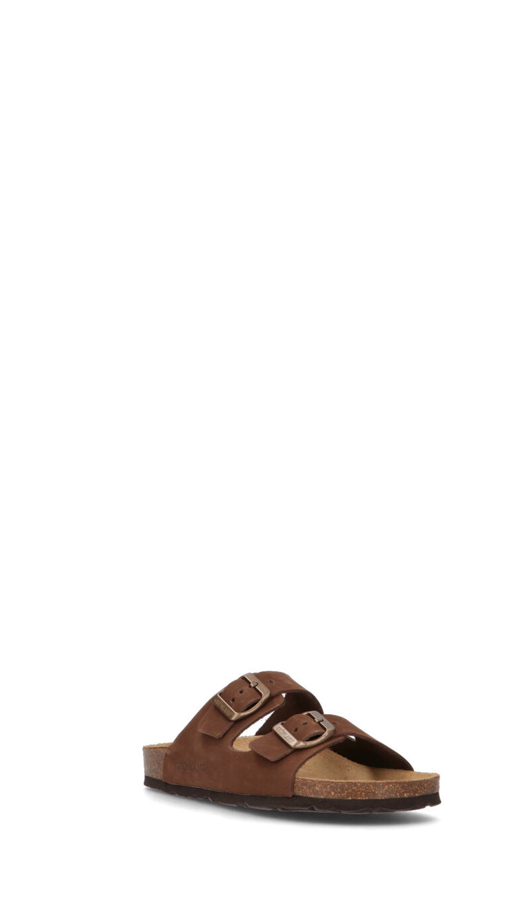 GRUNLAND Ciabatta donna marrone in pelle