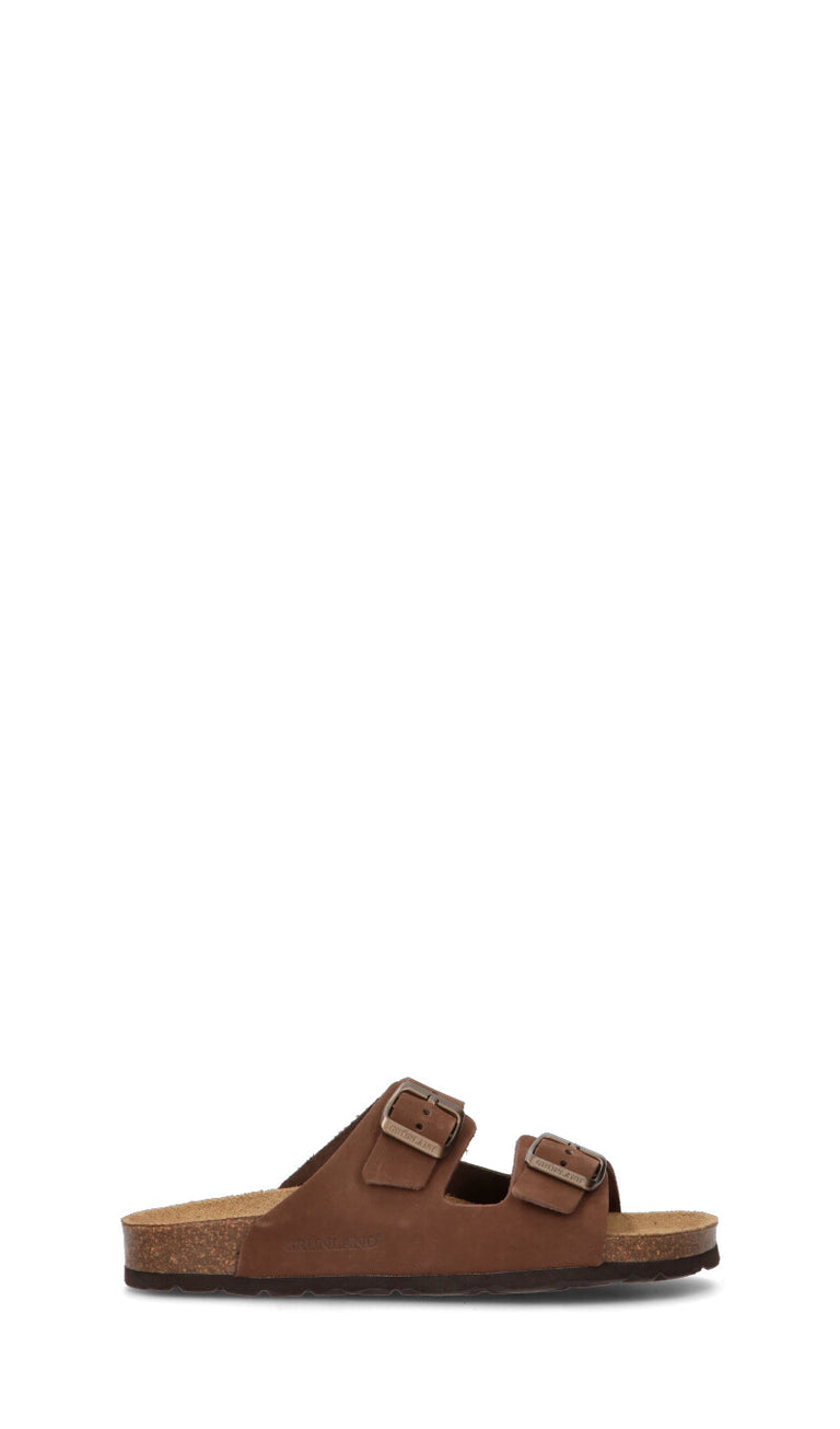 GRUNLAND Ciabatta donna marrone in pelle