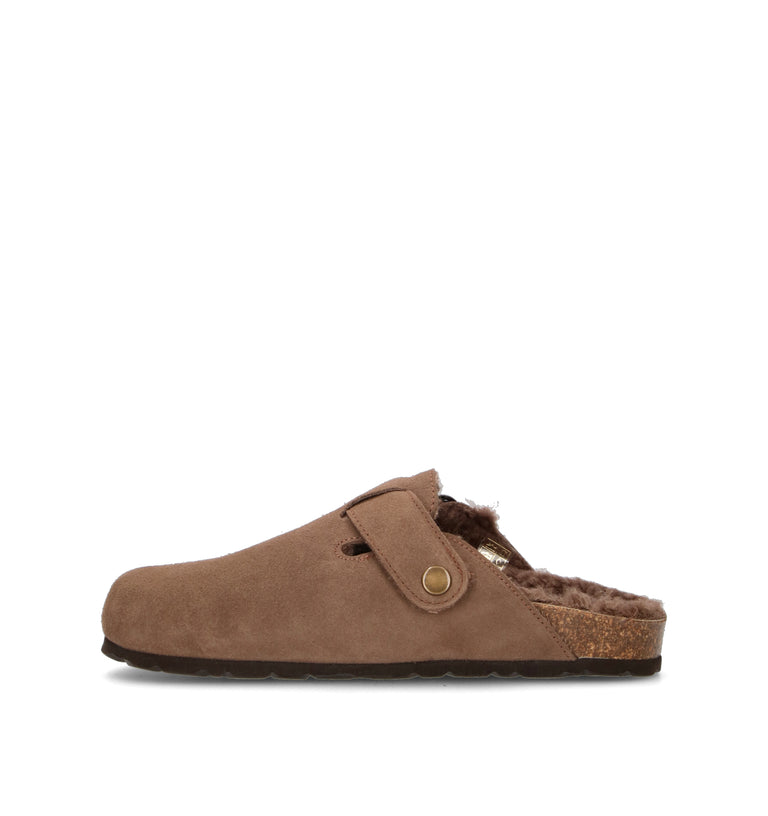 GRUNLAND Ciabatta donna taupe in suede