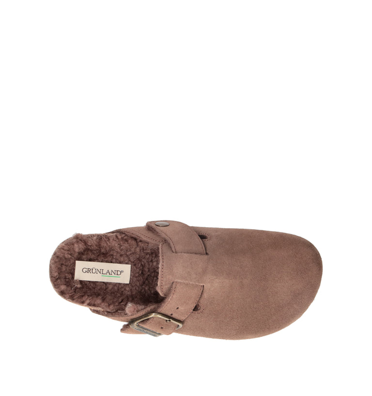 GRUNLAND Ciabatta donna taupe in suede