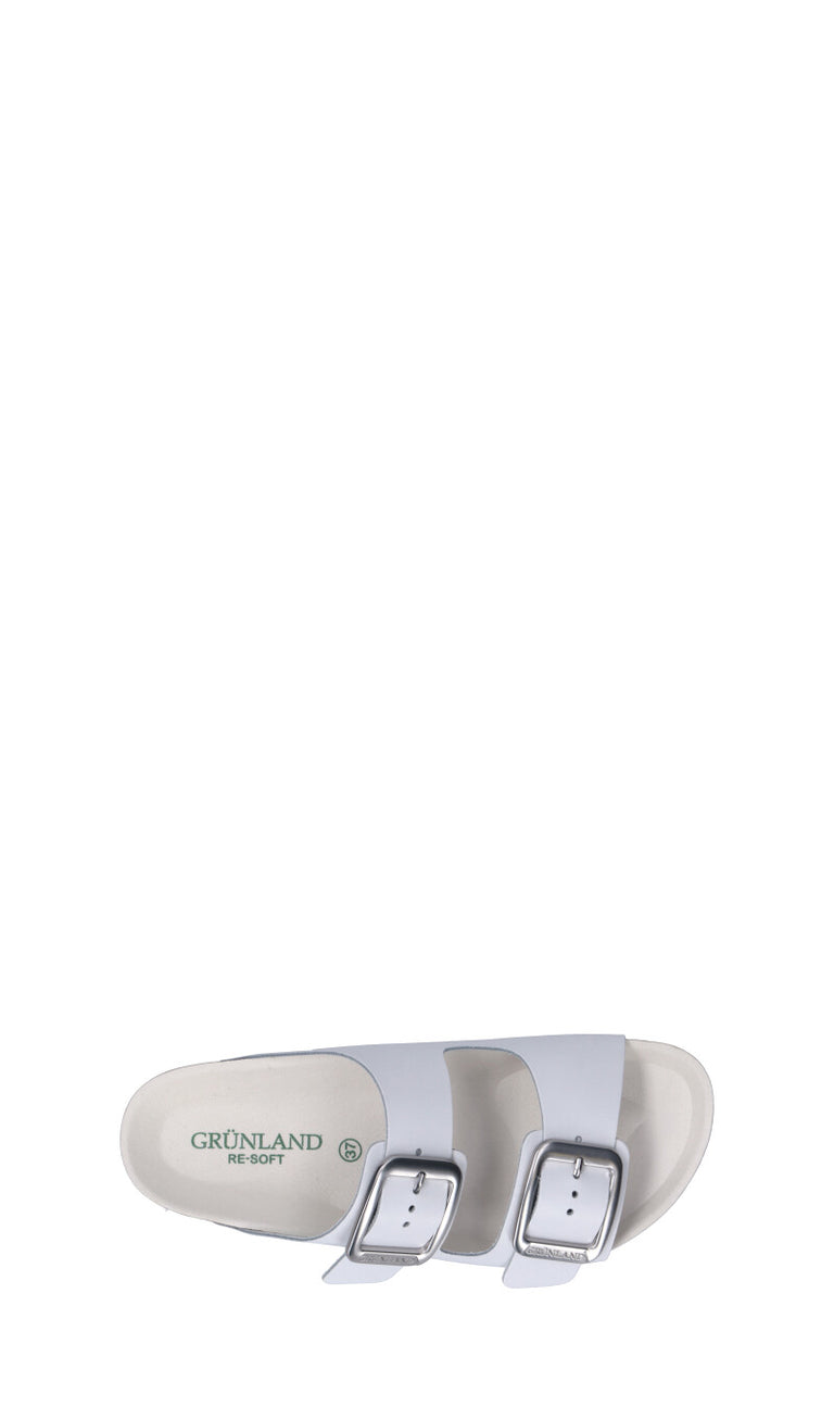 GRUNLAND Ciabatta donna bianca in pelle