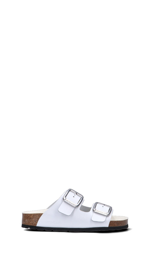 GRUNLAND Ciabatta donna bianca in pelle