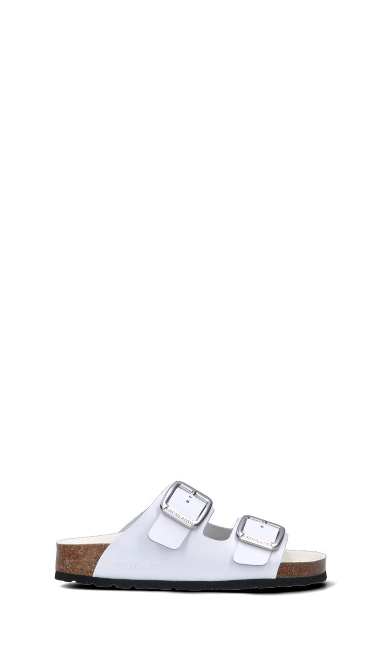 GRUNLAND Ciabatta donna bianca in pelle