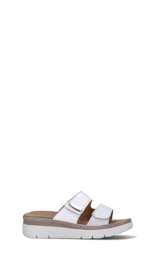 GRUNLAND Ciabatta donna bianca in pelle