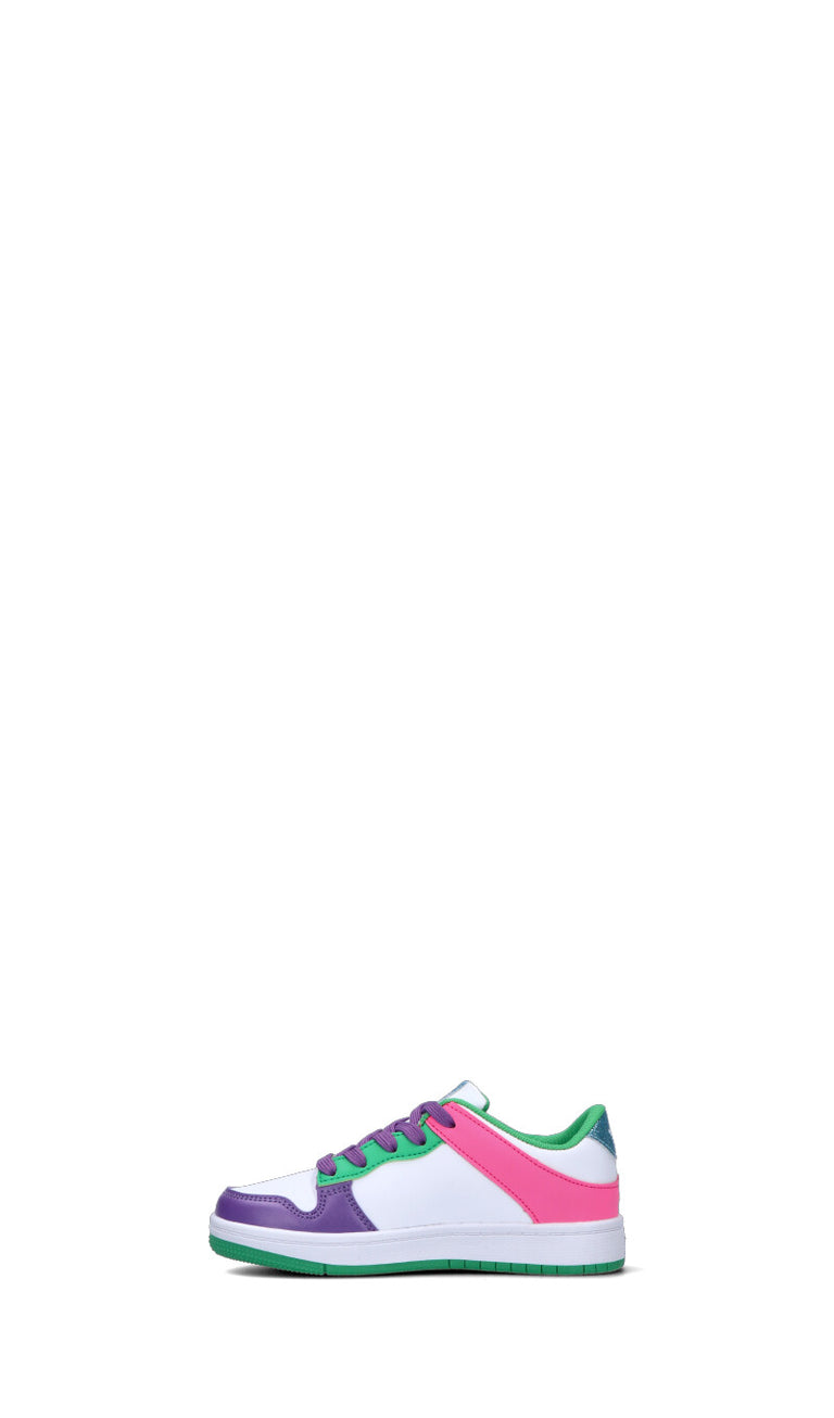RAINBOW HIGHT Sneaker bambina bianca/verde/rosa/viola